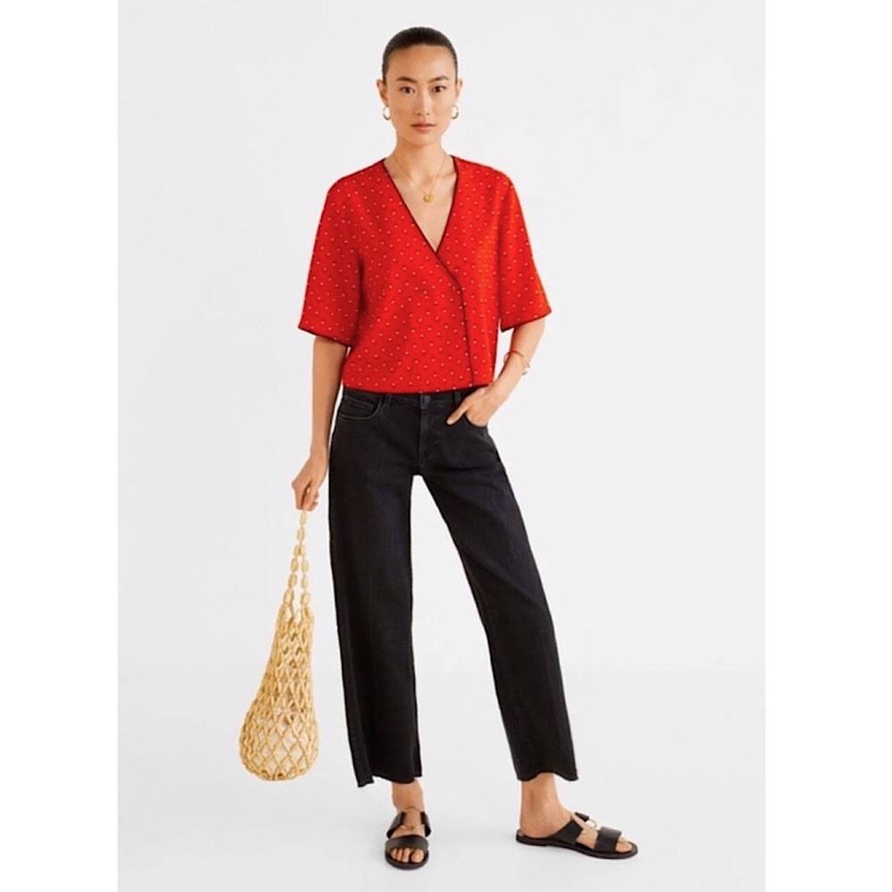 Mango Dotted Retro Top